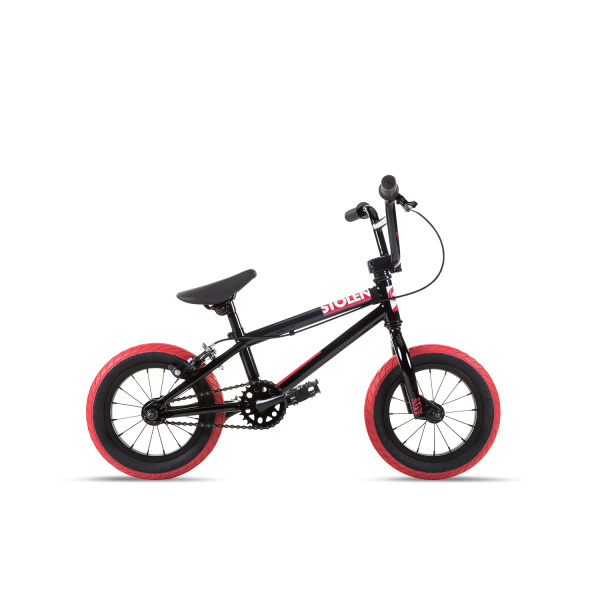 Велосипед 12" Stolen AGENT 13.25" 2021 BLACK W/ DARK RED TIRES
