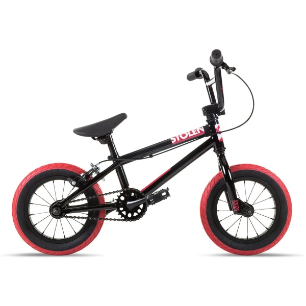 Велосипед 12" Stolen AGENT 13.25" 2021 BLACK W/ DARK RED TIRES