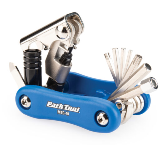 Мультитул Park Tool MTC-40, 2,5/3/4/5/6/8mm, T25/T30, отвёртка, выжимка цепи, адаптер накачки CO2, выравниватель роторов