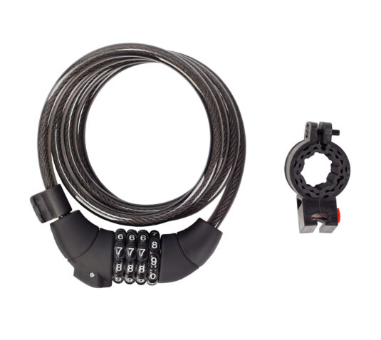 Кодовый замок Green Cycle GLK-189 в силиконовой обойме 10x150см, смена кода, светодиодная подсветка циферблата, черный+ крепление