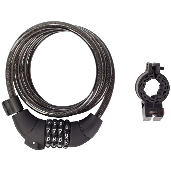 Кодовий замок Green Cycle PYM3789 (PY3127) в сіліконовій обоймі 10x150см, зміна коду, світлодіодне підсвічування циферблата, чорний + кріплення