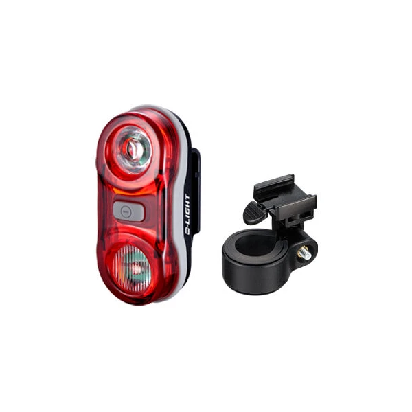 Мигалка задняя Dlight CG-405R-BK с батарейками, черная, 2диода*0.5 ватт, 3 режима  Black CG-405R-BK