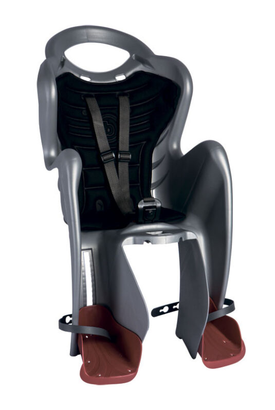 Сидіння задн. Bellelli Mr Fox Standart B-fix до 22кг, сріблясте з чорною підкладкою