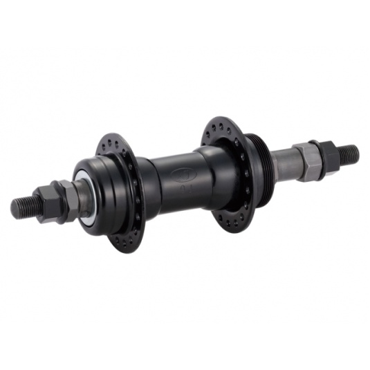 Втулка задн. Quando KT-122R под V-brake 36H 165mm, 6,7 ск. на гайках стальная черная