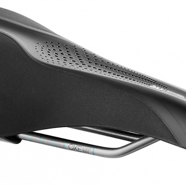 Сідло Selle Royal SCIENTIA M1 Moderate, 3D skingel, оббивка Black gummy/Black mokka, 289х141мм, 425г, рейли сталь + Curva suspension, unisex, чорне