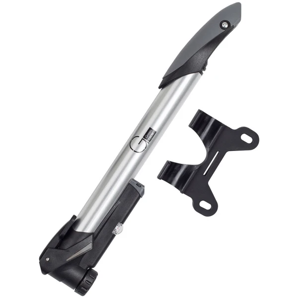 Мининасос Green Cycle GPM-294P Т-ручка, алюминиевый с манометром, двусторонний, 100psi, Presta+Schreder, серебристый