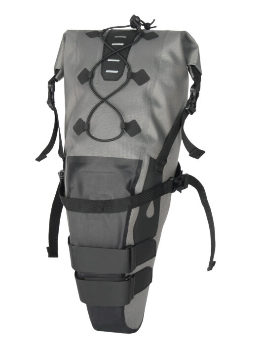 Сумка підсідельна туристична Green Cycle Roll Top, 11л, сіра з чорним
