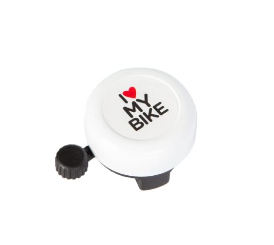 Дзвінок Green Cycle GBL-251 I love my bike cтальной білий