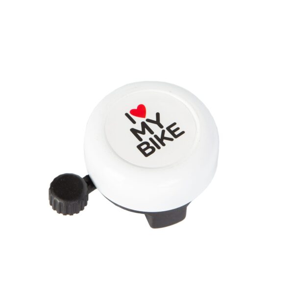Дзвінок Green Cycle GBL-251 I love my bike cтальной білий