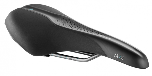 Седло Selle Royal SCIENTIA M2 Moderate, 3D skingel, обивка Black gummy/Black mokka, 289х161мм, 455г, рейлы сталь + Curva suspension, unisex, чёрное