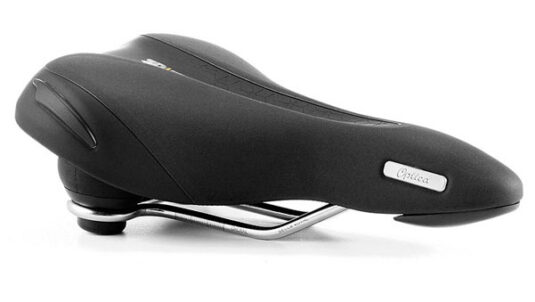 Седло Selle Royal Premium OPTICA MODERATE, 3D Skingel, обивка Black Astrale, 271х169мм, 540г, эластомеры, мужское, чёрное
