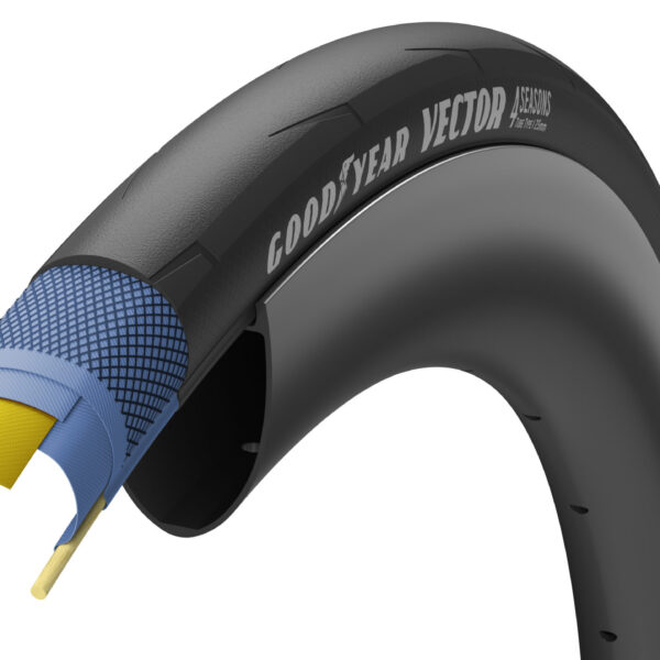 Покрышка 700x25C (25-622) GoodYear VECTOR 4Seasons tube type, folding, black, 120tpi