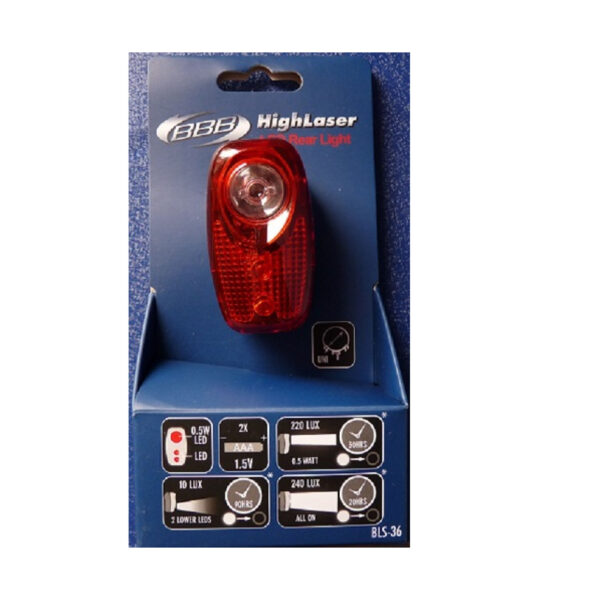 Фонарь задний BBB BLS-36 HighLaser з 0.5W led 2xAAA