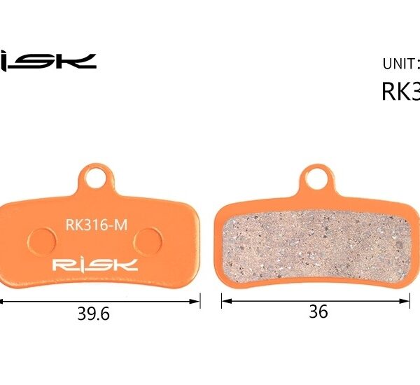 Колодки тормозные полуметалл disc RISK RK316-S SAINT M810、M820、ZEE M640、TRP Quadiem