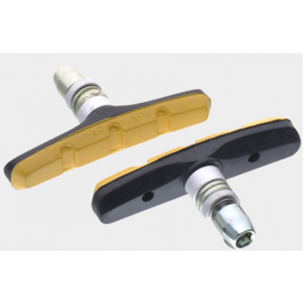 Колодки гальмові V-Brake, жовтий колір, 72mm