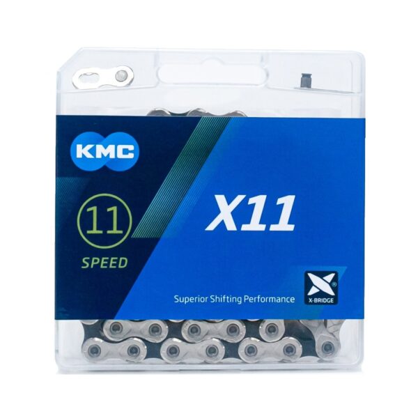 Цепь 11 ск. 118зв. silver/black KMC X11 с замком NEW BOX
