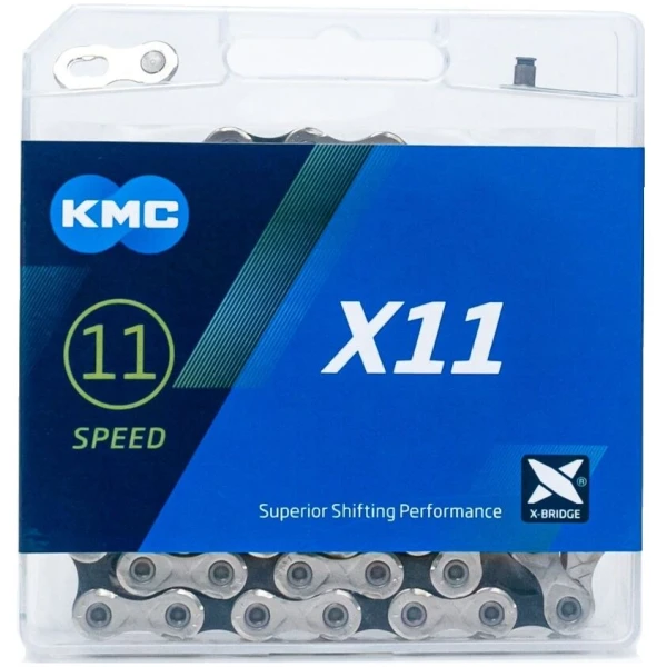 Цепь 11 ск. 118зв. silver/black KMC X11 с замком NEW BOX