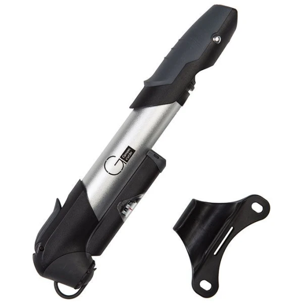 Мининасос Green Cycle GPM-196P алюминиевый с манометром, presta+schreder, серебро