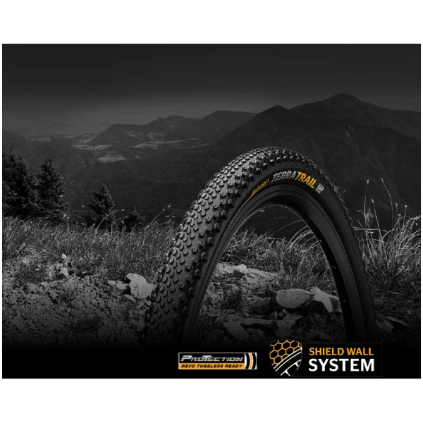 Покрышка бескамерная Continental Terra Trail ShieldWall 28" | 700 x 35C | 28 x 1.35 черная, складная, skin SL