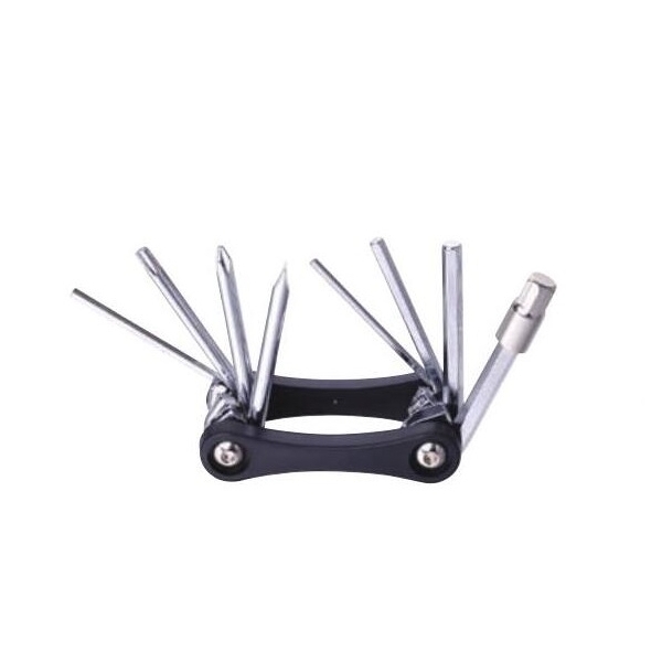 Мультитул KEN TECH KL-9833C черный+СР 9 функций: шестигранники, отвёртки
