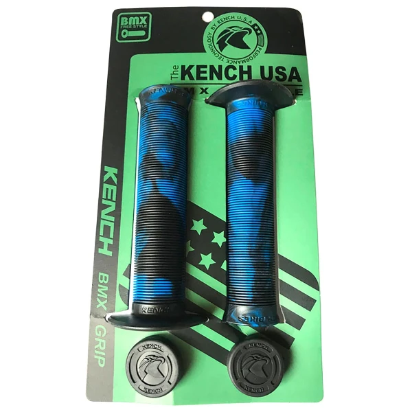 Грипсы BMX Kench с фланцем черн-син "полоска"