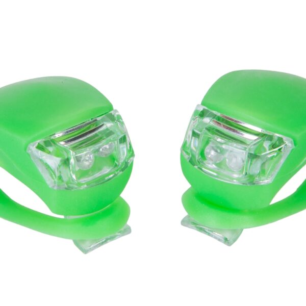 Мигалка задня 2шт BC-RL8001 біле + червоне світло LED силіконовий (зеленый корпус)