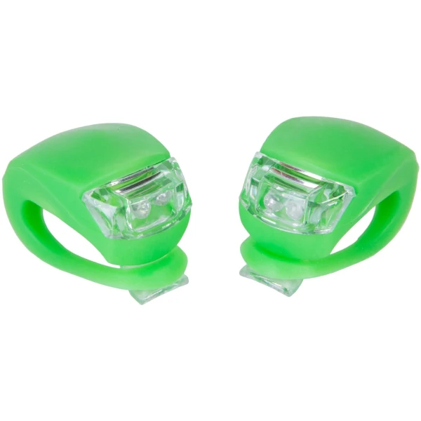 Мигалка 2шт BC-RL8001 белый+красный свет LED силиконовый (зеленый корпус)