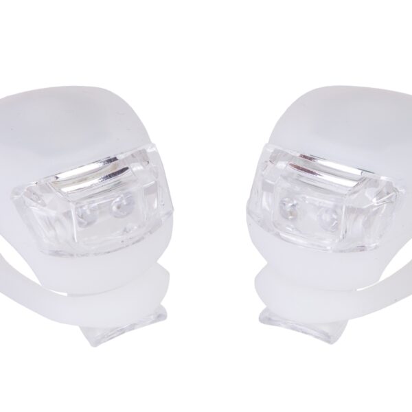 Мигалка 2шт BC-RL8001 белый+красный свет LED силиконовый (белый корпус)