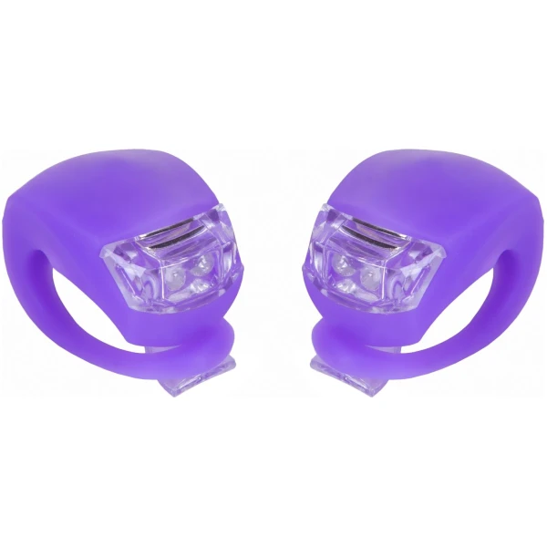 Мигалка 2шт BC-RL8001 белый+красный свет LED силиконовый (фиолетовый корпус)