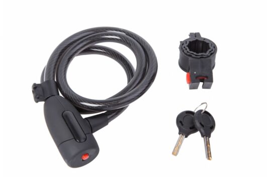 Замок PY 2120 на ключе 12mm/100cm черный