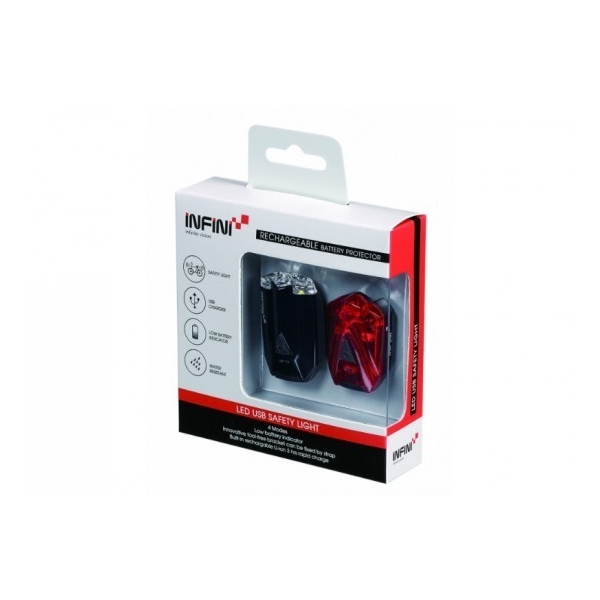 Комплект мигалок Infini LAVA I-260WR1, 4 режима, USB кабель, с крепл.