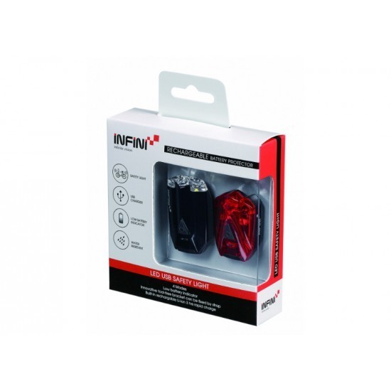 Комплект блималок Infini LAVA I-260WR1, 4 режими, USB кабель, з крiпл.