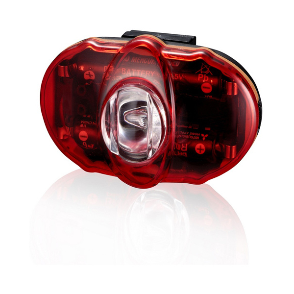 Мигалка задняя Infini VISTA I-406R, 3 светодиода, 2 режима, 2x"AAA", с крепл.