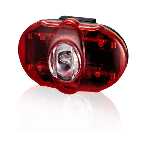 Мигалка задняя Infini VISTA I-406R, 3 светодиода, 2 режима, 2x"AAA", с крепл.