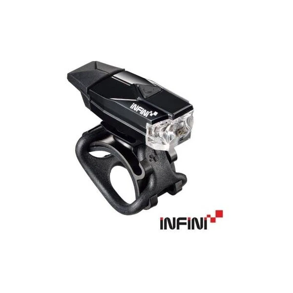Мигалка передняя Infini MINI LAVA I-261W-BK, 1 светодиод, 4 режима, USB кабель, с крепл.