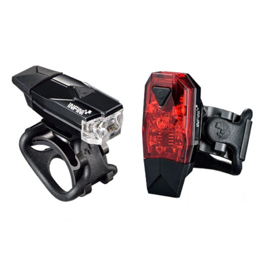Комплект блималок Infini MINI LAVA I-261WR-BK, 4 режими, вбудований USB кабель, з кріпл.