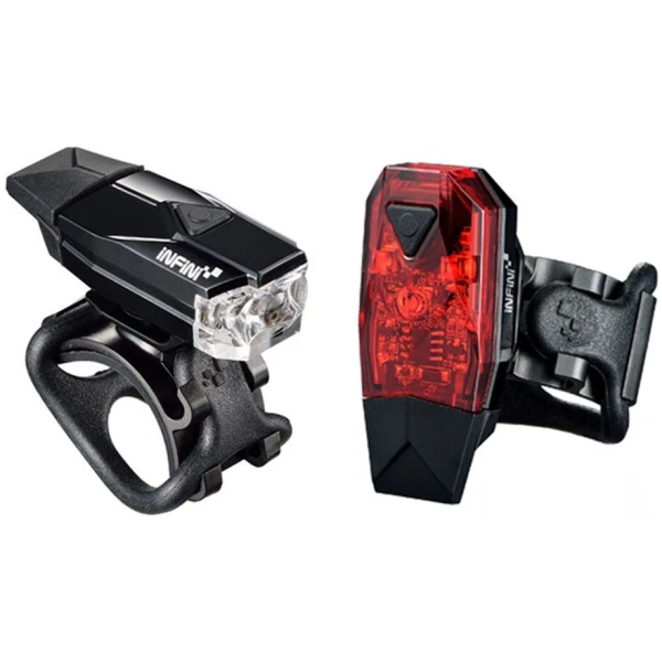 Комплект мигалок Infini MINI LAVA I-261WR-BK, 4 режима, USB кабель, с крепл.