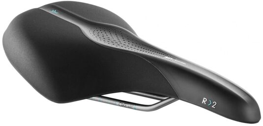 Сідло Selle Royal SCIENTIA R2 Relaxed, 3D skingel, оббивка Black gummy/Black mokka, 289х196мм, 485г, рейли сталь + Curva suspension, unisex, чорне