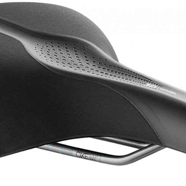 Сідло Selle Royal SCIENTIA R3 Relaxed, 3D skingel, оббивка Black gummy/Black mokka, 289х224мм, 520г, рейли сталь + Curva suspension, unisex, чорне