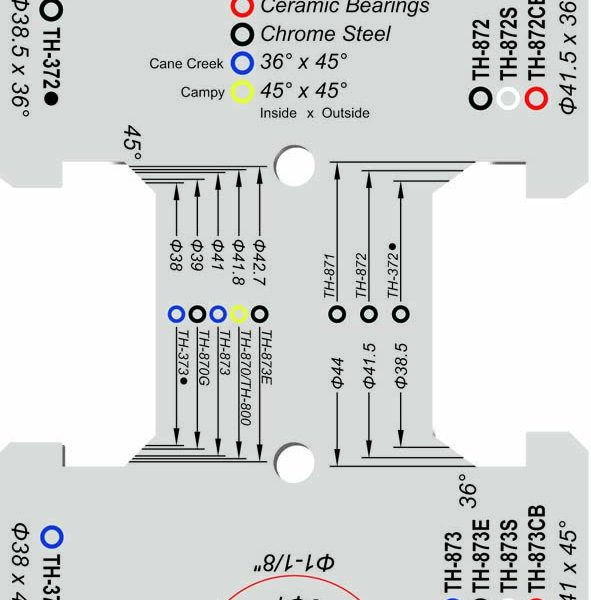 Інструмент FSA HEADTUBE GUIDE, шаблон для підбору рульової колонки 1" і 1-1/8"