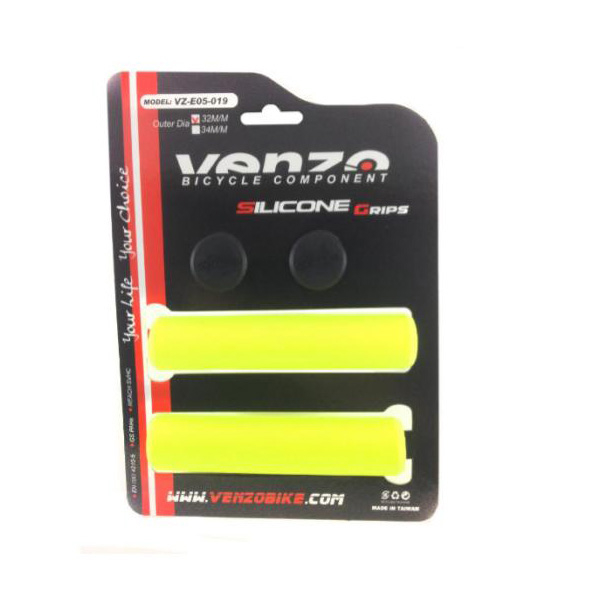 Грипсы VENZO VZ-E05-019 128мм силикон жёлтые