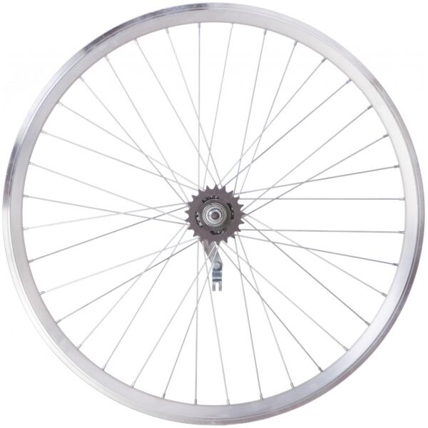 Колесо задн. VLT 28 "дорожні. Обід двустін. AL 36H silver; Втулка ST VELOSTEEL (Чехія) гальмівна на гайках CP