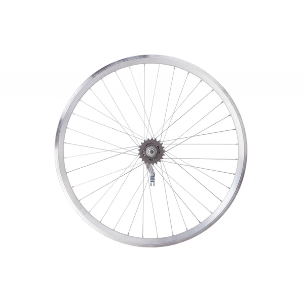 Колесо задн. VLT 26" AL 36H двуст. дорожн. silver; Втулка тормозная VELOSTEEL (Чехия) на гайках