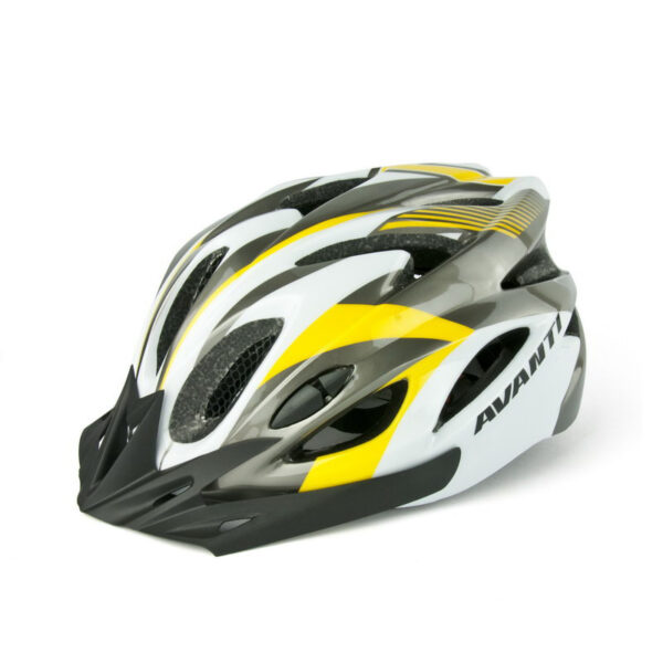 Шолом велосипедний Avanti AVH-001 чорний/білий/жовтий (avh-001-yellow) - 54 - 58 см