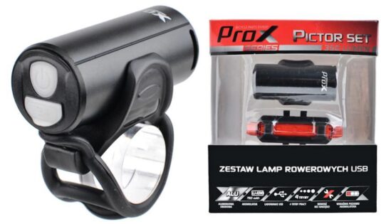 Комплект фар ProX Pictor Cree Set 350 + 10 Lm USB чорний (A-O-B-P-0346)