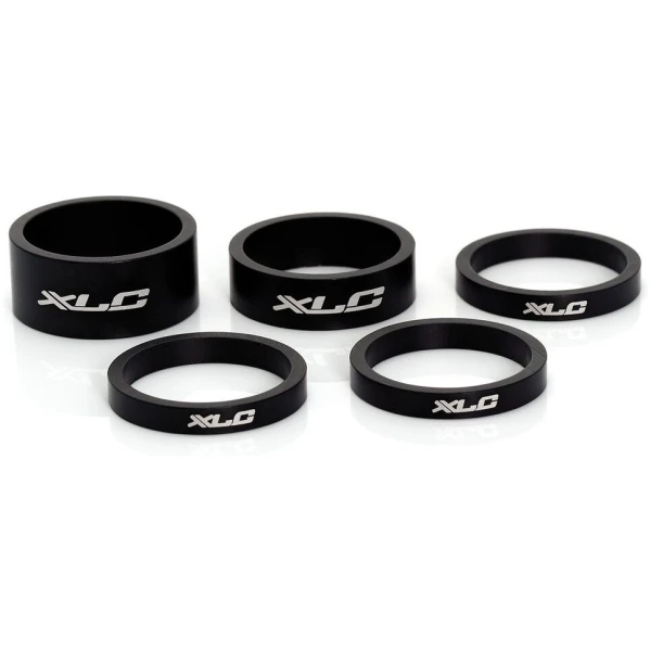 Проставочные кольца XLC AS-A02, 1 1/8" (3x5, 1x10, 1x15), черные, 5шт.