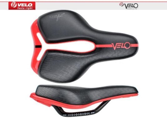 Сідло Velo Angel VL-5119 Junior Atoms, чорний / червоний (C-SI-0233)