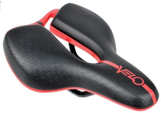 Сідло Velo Angel VL-5119 Junior Atoms, чорний / червоний (C-SI-0233)
