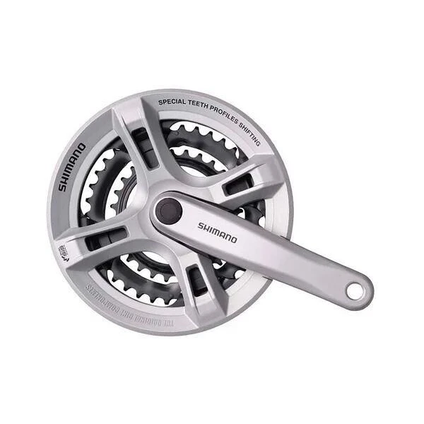 Шатун Shimano FC-M171 Tourney 170мм, 24х34х42Т, черный-серый (09018)