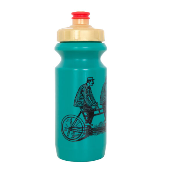 Фляга 0,6 Green Cycle DUDES on bike з великим соском, red nipple/golden cap/green bottle